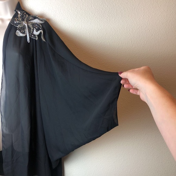 Lida Caputo Vintage Black Sheer Sequin Dolman Wrap - Picture 5 of 7
